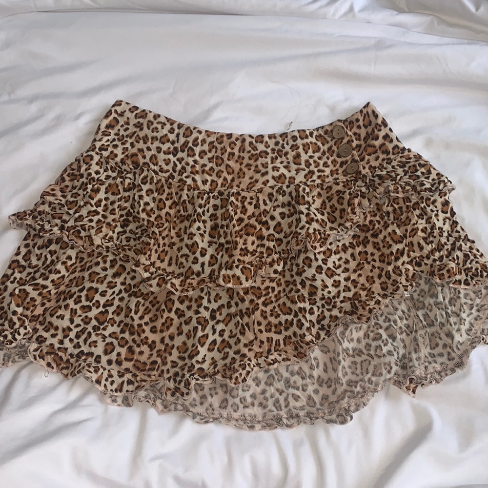 Princess Polly Animal Print Ruffle Skirt, Size: XL